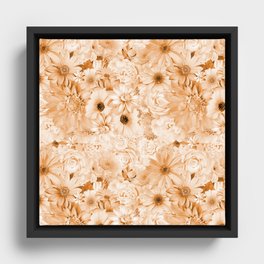 yellow ochre floral bouquet aesthetic cluster Framed Canvas
