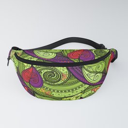 Red Leaf Stained Glass Floral Fanny Pack