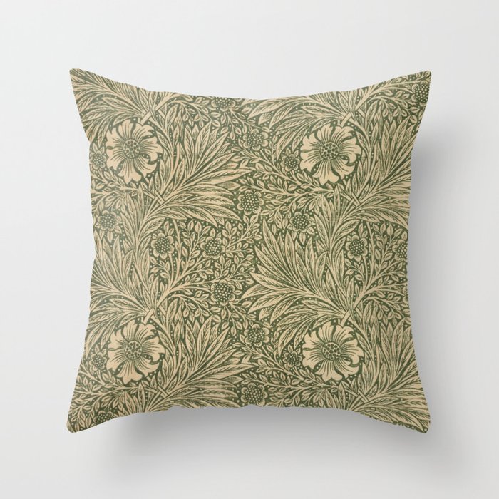 Marigold by William Morris 1875 Antique Vintage Victorian Jugendstil Art Nouveau Retro Pattern Throw Pillow