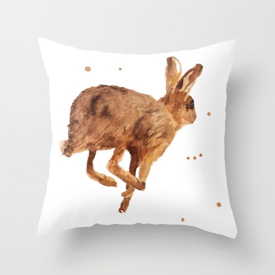 hare, mad as a march hare, british wildlife, meadow animals, haring about Throw Pillow