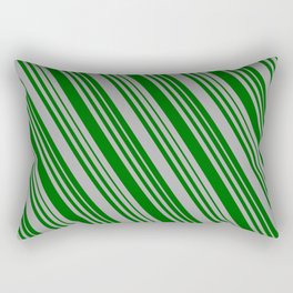 [ Thumbnail: Dark Grey & Dark Green Colored Lines/Stripes Pattern Rectangular Pillow ]