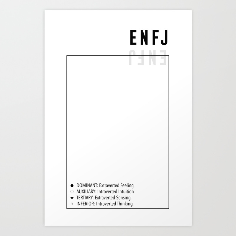 ENFJ Personality Type MBTI Function Stack Art Print by psychotype | Society6