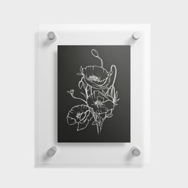 Minimalistic poppy bouquet line art  Floating Acrylic Print
