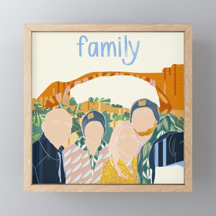 F is for Family Framed Mini Art Print