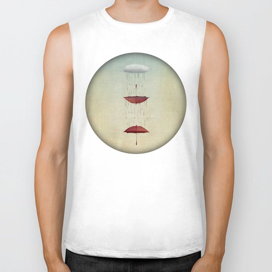 the umbrella runneth over and over Biker Tank