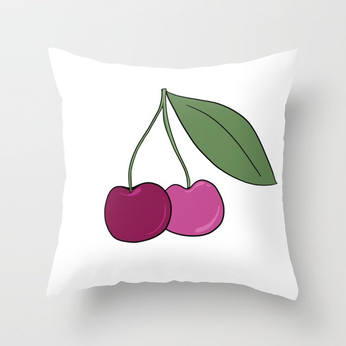 Simple Cherry Throw Pillow