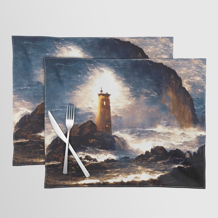 A lighthouse in the storm Placemat