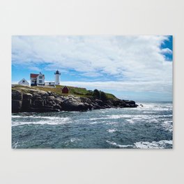 Lighthouse by The Shore (Nubble Lighthouse, Maine) Canvas Print