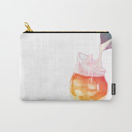 Sweet Ice Coffee topped with Milk Carry-All Pouch | Green, Tasty, Pink, Orange, Watercolor, Yellow, Coffee, Icecoffee, Milk, Coffeewithmilk 
