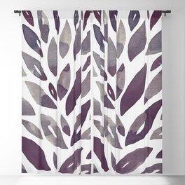 Watercolor floral petals - purple and grey Blackout Curtain