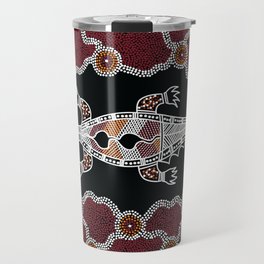 Aboriginal Art Crocodile Authentic Art 2 Travel Mug
