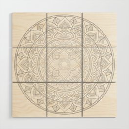 Bali Mandala - Neutral Grey Wood Wall Art