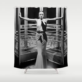 Joan Crawford, Hollywood Starlet Grand Hotel black and white photograph / art photography Shower Curtain