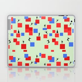 Dancing like Piet Mondrian - Composition in Color A. Composition with Red, and Blue on the light green background Laptop Skin