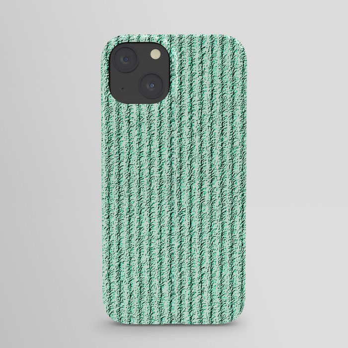 Rough Corduroy Stripes in Narrow Green Stripes iPhone Case