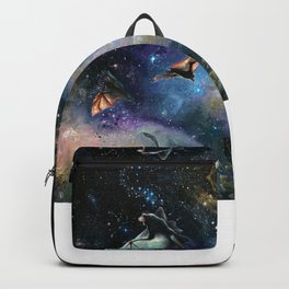 Scream of a Great Bat Backpack | Blue, Clouds, Cosmology, Stars, Animal, Cosmic, Bat, Pink, Vampire, Fantasy 