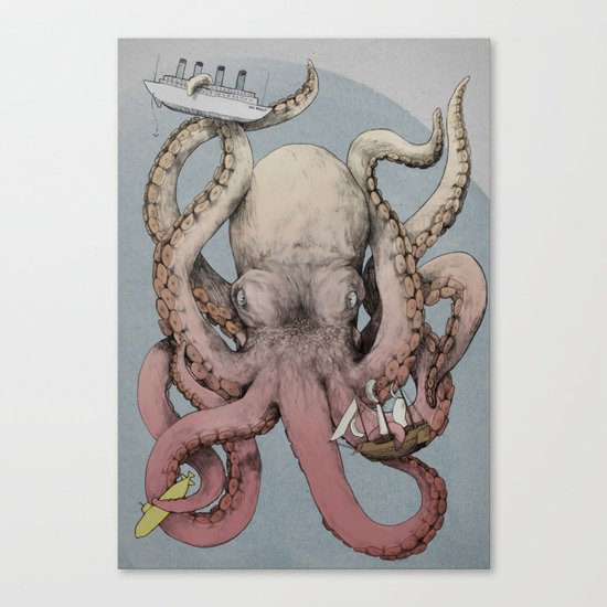 When Cephalopods Attack! Canvas Print