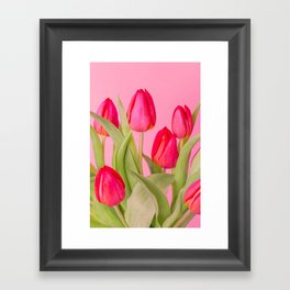 Red Tulip Flowers Framed Art Print