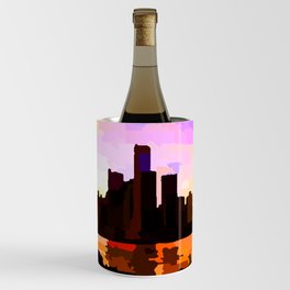 Detroit Skyline at Sunset  Wine Chiller