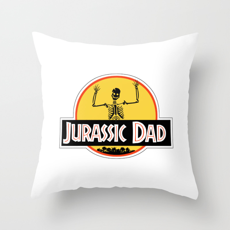 Jurassic Dad Dinosaur Skeleton Funny Birthday Gift 2 Throw Pillow