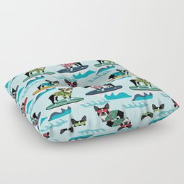 Boston Terrier surfing pattern cute pet gifts dog lovers boston terriers Floor Pillow