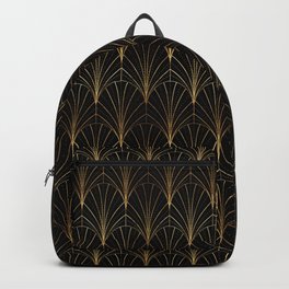 Art Deco Waterfalls // Black Luxe Backpack