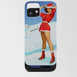 Vintage pin up - happy holidays iPhone Card Case
