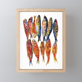 Watercolor Grilled Whole Fish Framed Mini Art Print