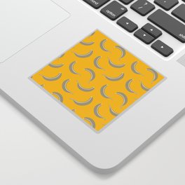 BANANA SMOOTHIE in GRAY AND WARM WHITE ON BRIGHT YELLOW Sticker