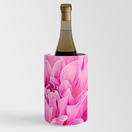 Floral Art Pink Dahlia Close Up 1 Wine Chiller