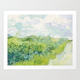Green Wheat Fields, Auvers (1890) by Vincent Van Gogh Art Print
