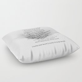 I carry your heart with me Poem - E E Cummings - Minimal, Literature Quote Print - Typewriter Floor Pillow
