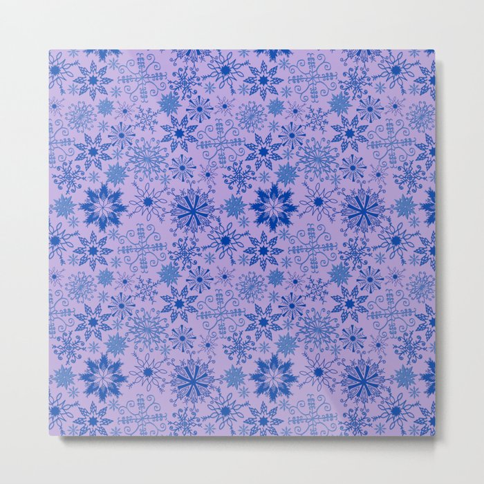 Blue Snowflakes Metal Print