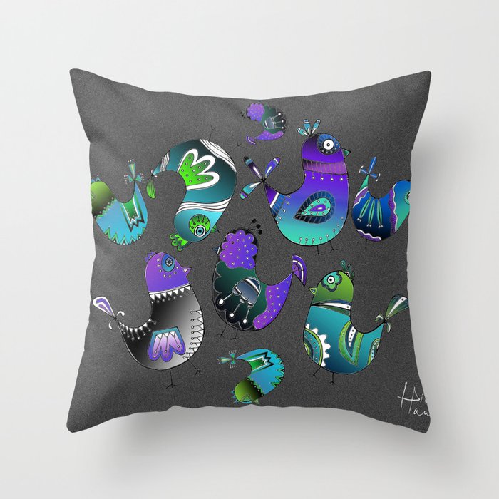 Easter color black Throw Pillow