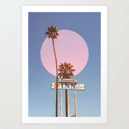 17_Palm trees pink sun Art Print
