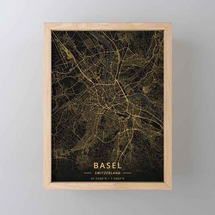 Basel, Switzerland - Gold Framed Mini Art Print