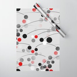 Winterberry - Abstract - Black, Gray, Red, White Wrapping Paper