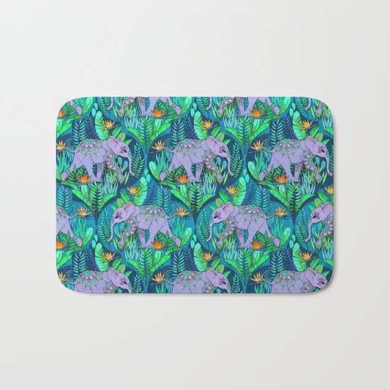 Little Elephant on a Jungle Adventure Bath Mat