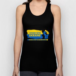 I stand with Ukraine Stop War blue yellow Unisex Tank Top