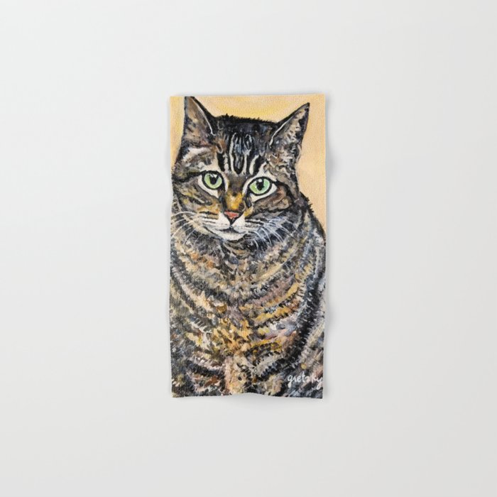 Tabby Cat Painting Hand & Bath Towel