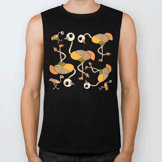 keep your head up - ostrich 3 Biker Tank