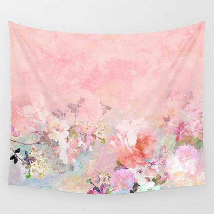 Modern Blush Watercolor Ombre Floral Watercolor Pattern