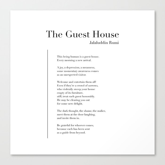 The Guest House by Rumi Canvas Print