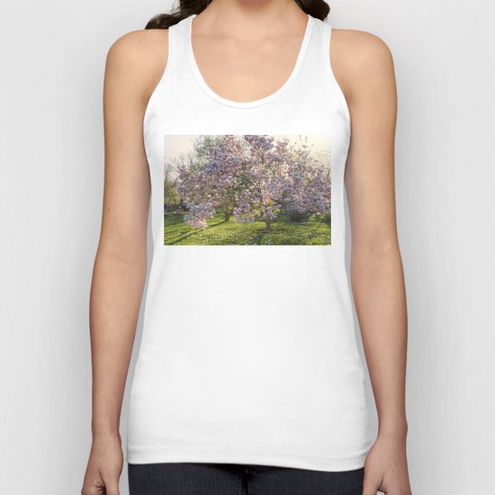 Magnolia tree in spring Unisex Tank Top