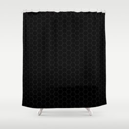 Black Hexagons - simple lines Shower Curtain