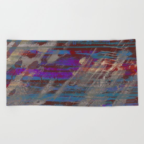 Depth - Abstract, Textured Oil Painting Beach Towel