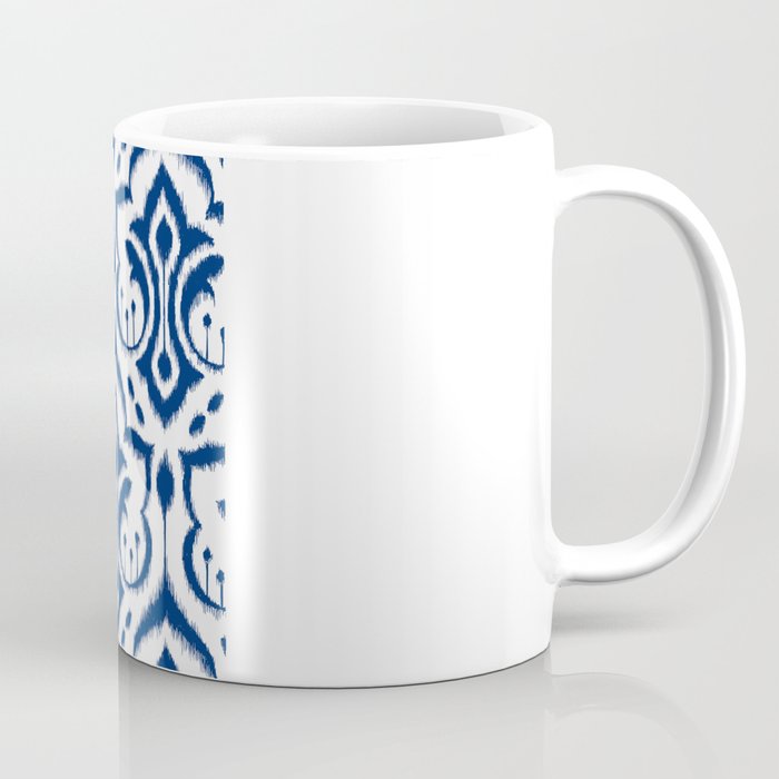 Ikat Damask Navy Coffee Mug By Pattysloniger Society6 Ikat Damask Navy Coffee Mug