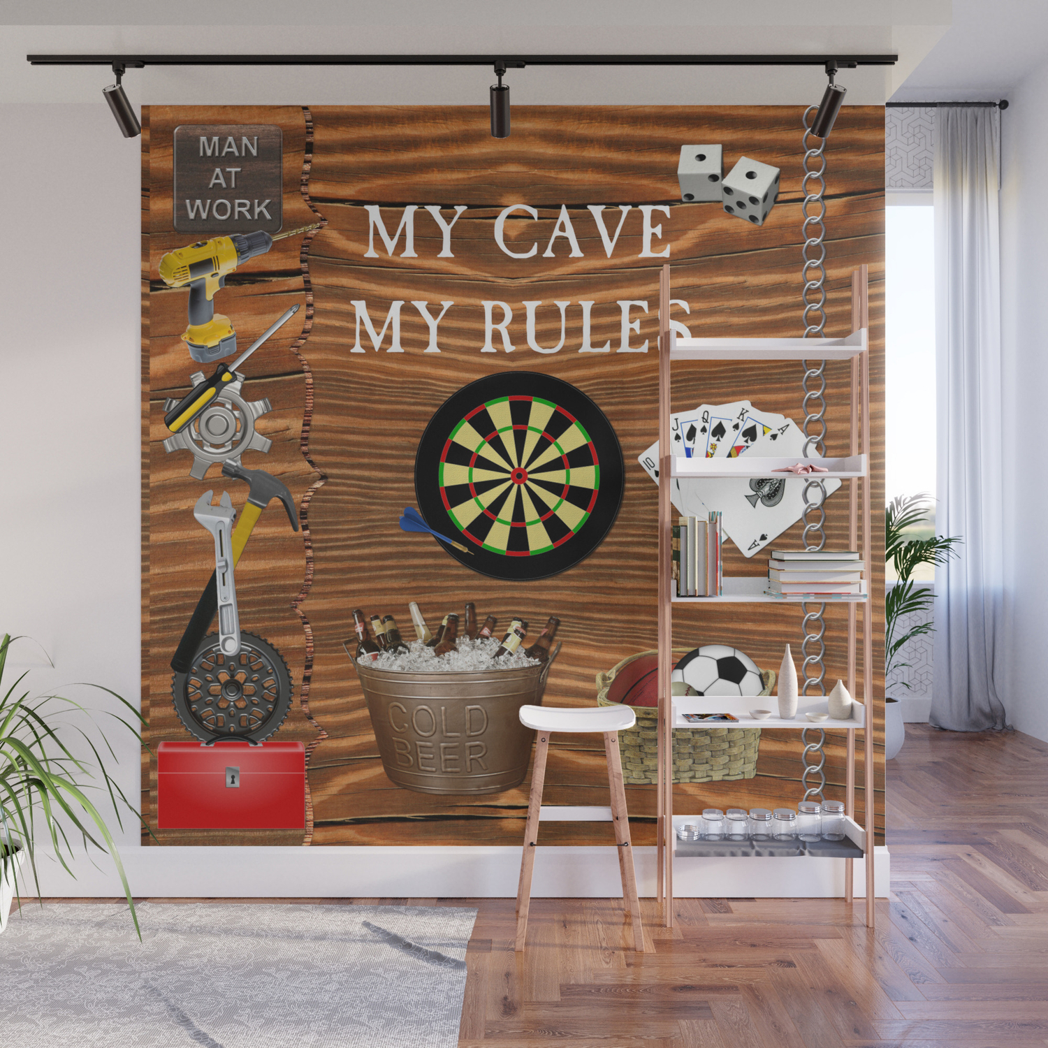 Man Cave Wall Mural By Lllcreations Society6 Check out these 29 cool man cave ideas on a budget, including sports man caves, musician caves, and other clever ideas for upcycling and diy decor. man cave wall mural by lllcreations