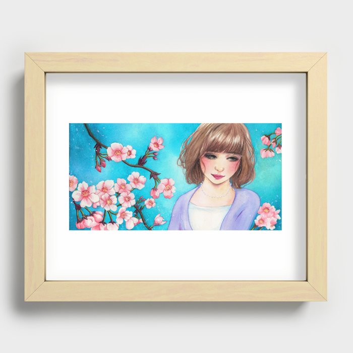Cherry Blossoms Recessed Framed Print