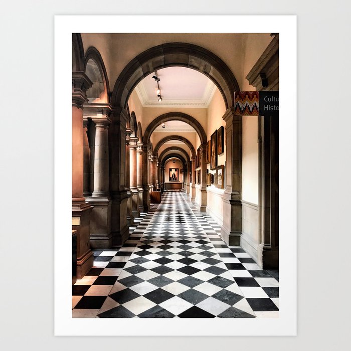 Perspective in a historic Glasgow hallway Art Print